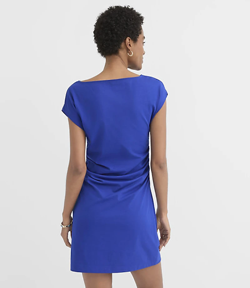Petite Ruched Wedge Mini Tee Dress