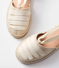 Eyelet Lace Up Espadrille Flats