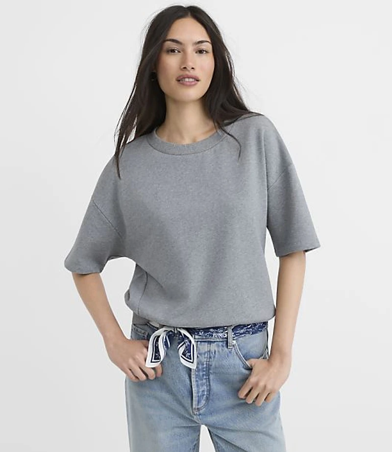 Heathered Short Sleeve Sweatshirt
