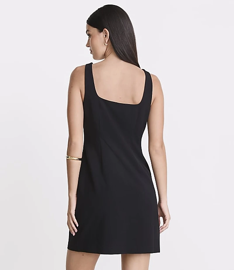 LOFT Versa Seasonless Stretch Square Neck Mini Pocket Dress