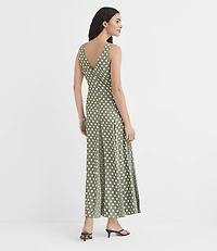 Dotted Godet Midi Dress