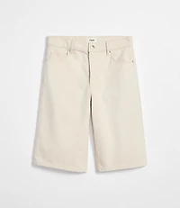 Rivete Petite Curvy High Rise Denim Bermuda Shorts Ivory