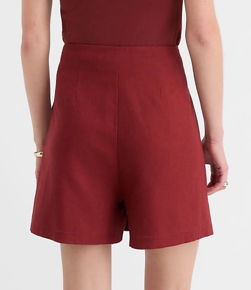 Linen Cotton Wrap Skort