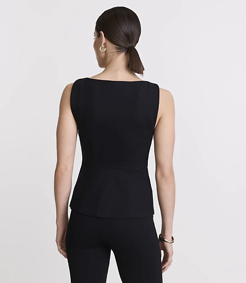 LOFT Versa Ponte Deluxe V-Neck Peplum Top