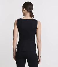LOFT Versa Ponte Deluxe V-Neck Peplum Top