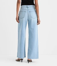 Rivete Petite Fresh Cut High Rise Relaxed Wide Leg Jeans Wave Wash