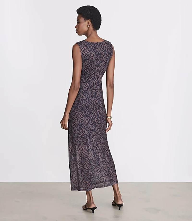 LOFT Versa Leopard Print Mesh Maxi Dress