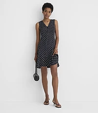 Dotted Godet Mini Pocket Dress