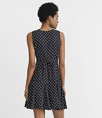 Dotted Godet Mini Pocket Dress