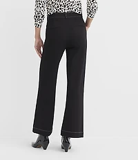 Palmer Wide Leg Pants Topstitched Ponte