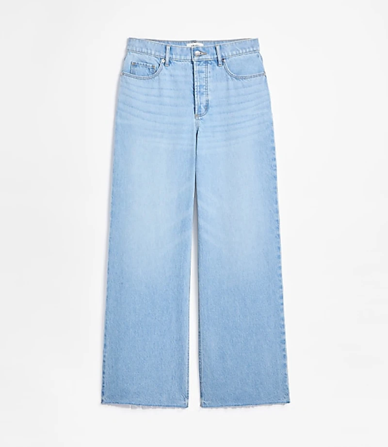 Rivete Petite Curvy Fresh Cut High Rise Relaxed Wide Leg Jeans Wave Wash