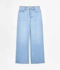 Rivete Petite Curvy Fresh Cut High Rise Relaxed Wide Leg Jeans Wave Wash