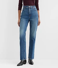Rivete Short High Rise Straight Jeans Echo Wash