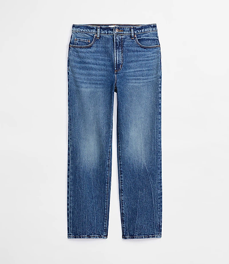 Rivete Short High Rise Straight Jeans Echo Wash