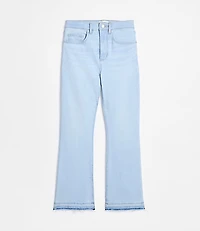 Rivete Curvy Unpicked High Rise Kick Crop Jeans Wave Wash