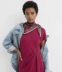 Jersey Pleated Column Midi Dress