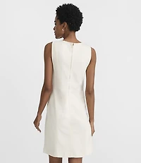 Seamed Denim Mini Pocket Dress Ecru