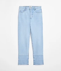Rivete Tall Curvy Unpicked High Rise Straight Jeans Wave Wash