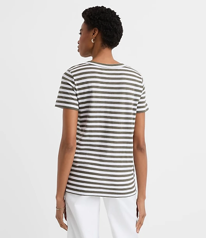 Petite Striped Everyday Crew Tee