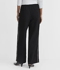 Piped Sawyer Pull On Pants Textured Crepe