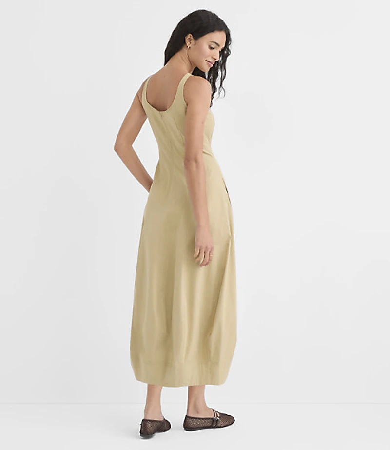 Petite Seamed Barrel Midi Pocket Dress