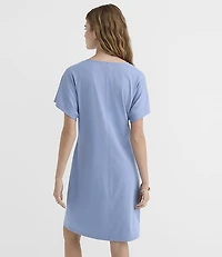 Dolman Mini V-Neck Tee Dress