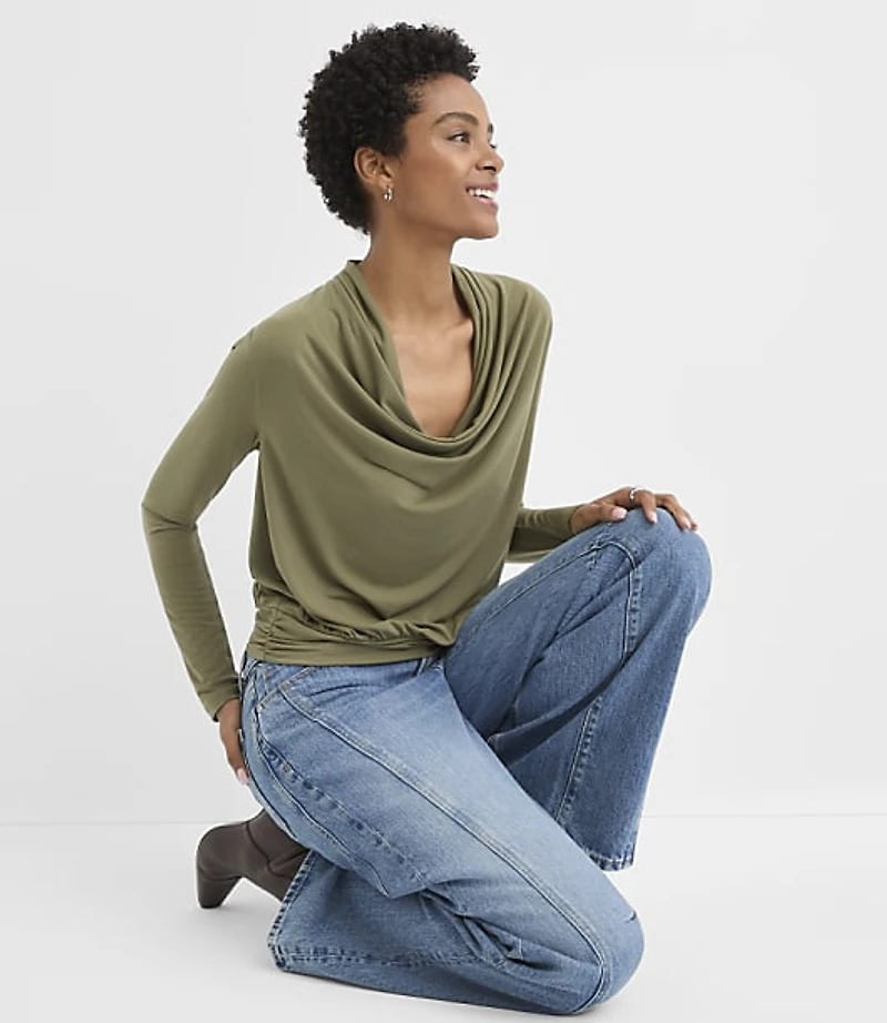 Drapey Cowl Neck Top