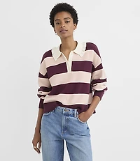 Rugby Stripe Ruffle Collar Sweater