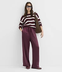 Petite Striped Stitchy Sweater