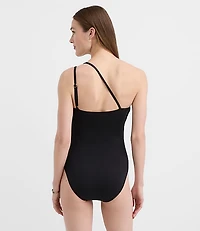 LOFT Beach Beaded One Shoulder Piece Swimsuit