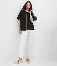 Topstitched Jersey Abbreviated Tee