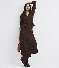 Scalloped Tie Waist V-Neck Sweater