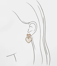 Mother Of Pearl Heart Drop Earrings