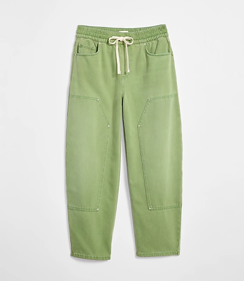 Rivete Tall Curvy Utility High Rise Pull On Jeans Shale Green