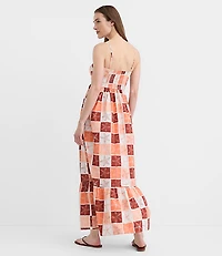 Petite LOFT Beach Starfish Poplin Cutout Twist Maxi Pocket Dress