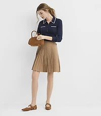 Side Buckle Pleated Mini Skirt
