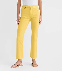 Rivete Petite High Rise Kick Crop Jeans Daffodil Bloom