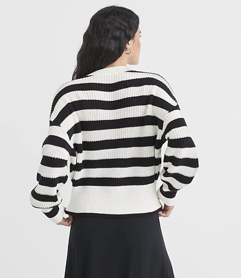 Striped Ribtrim Dolman Sweater