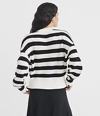 Striped Ribtrim Dolman Sweater
