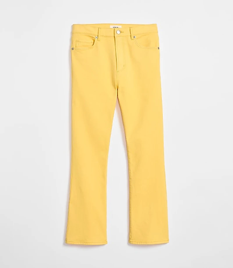Rivete Petite Curvy High Rise Kick Crop Jeans Daffodil Bloom