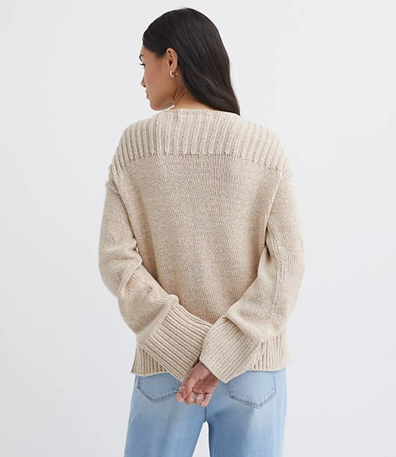 Ribtrim Boatneck Sweater