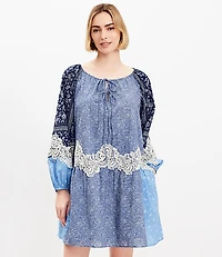 Tall Lace Paisley Tie Mini Pocket Dress