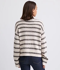 Striped Ribtrim Boatneck Sweater