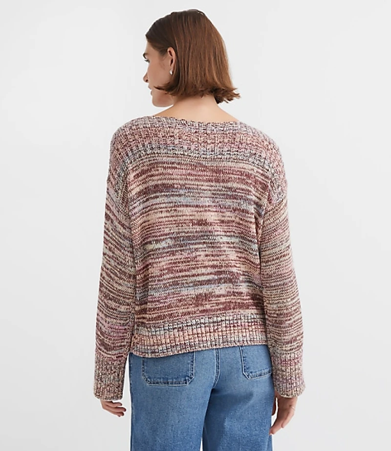 Spacedye Ribtrim Boatneck Sweater