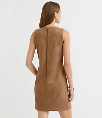 Faux Suede Mini Pocket Dress