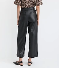 Wide Leg Culottes Faux Leather