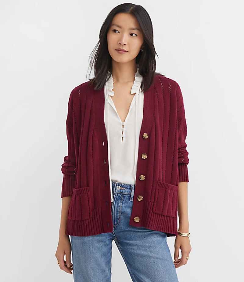 Pointelle Girlfriend Cardigan
