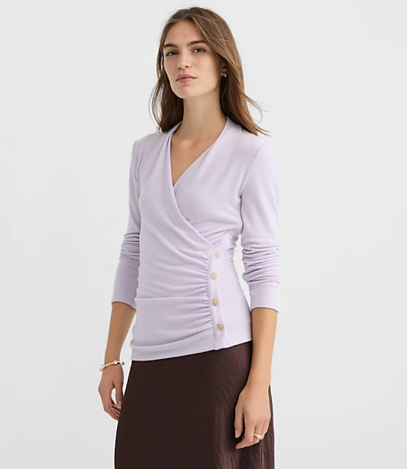 Button Side Ruched Top