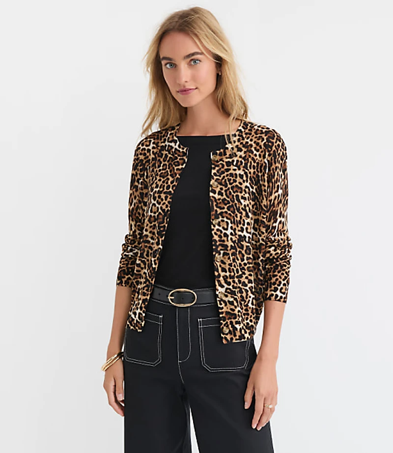 Leopard Print Semi Sheer Cardigan