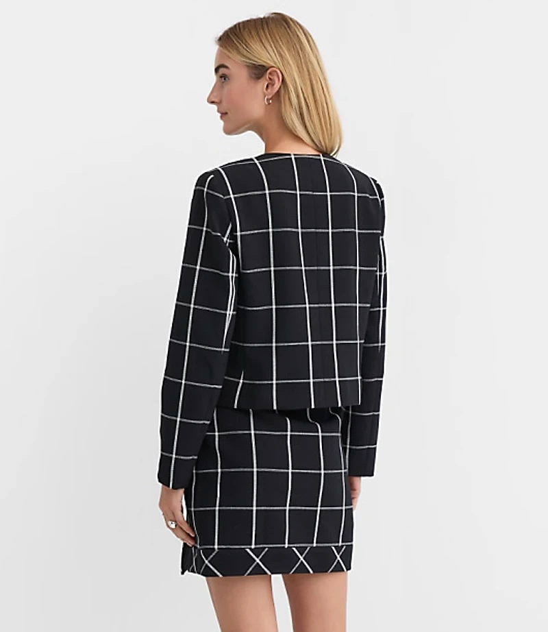 Windowpane Double Breasted Jacket